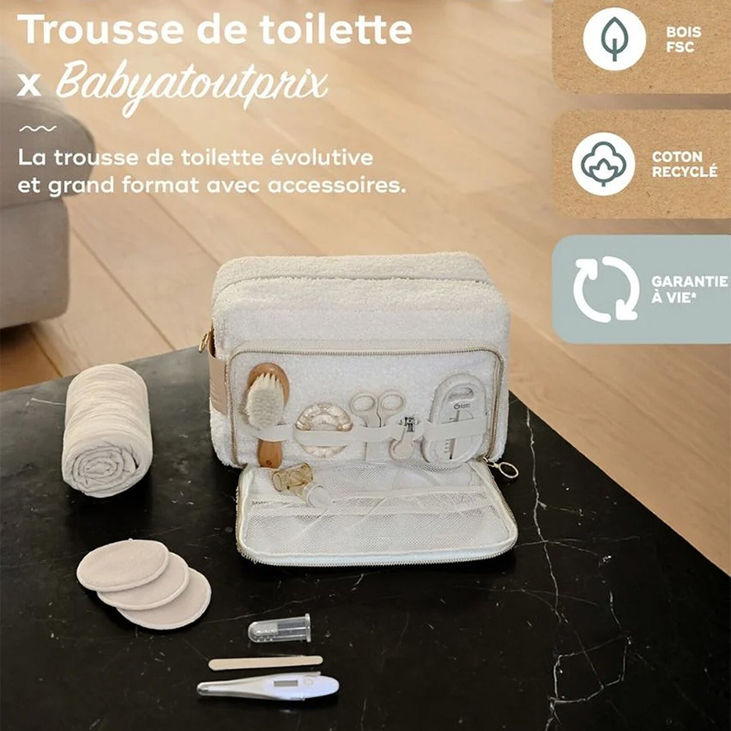 Trousse de Toilette Babymoov x Babyatoutprix – Curl White