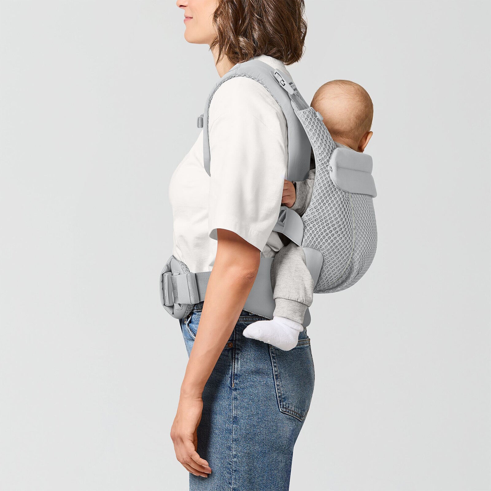 Porte-bébé Amya - Fog Grey pas cher