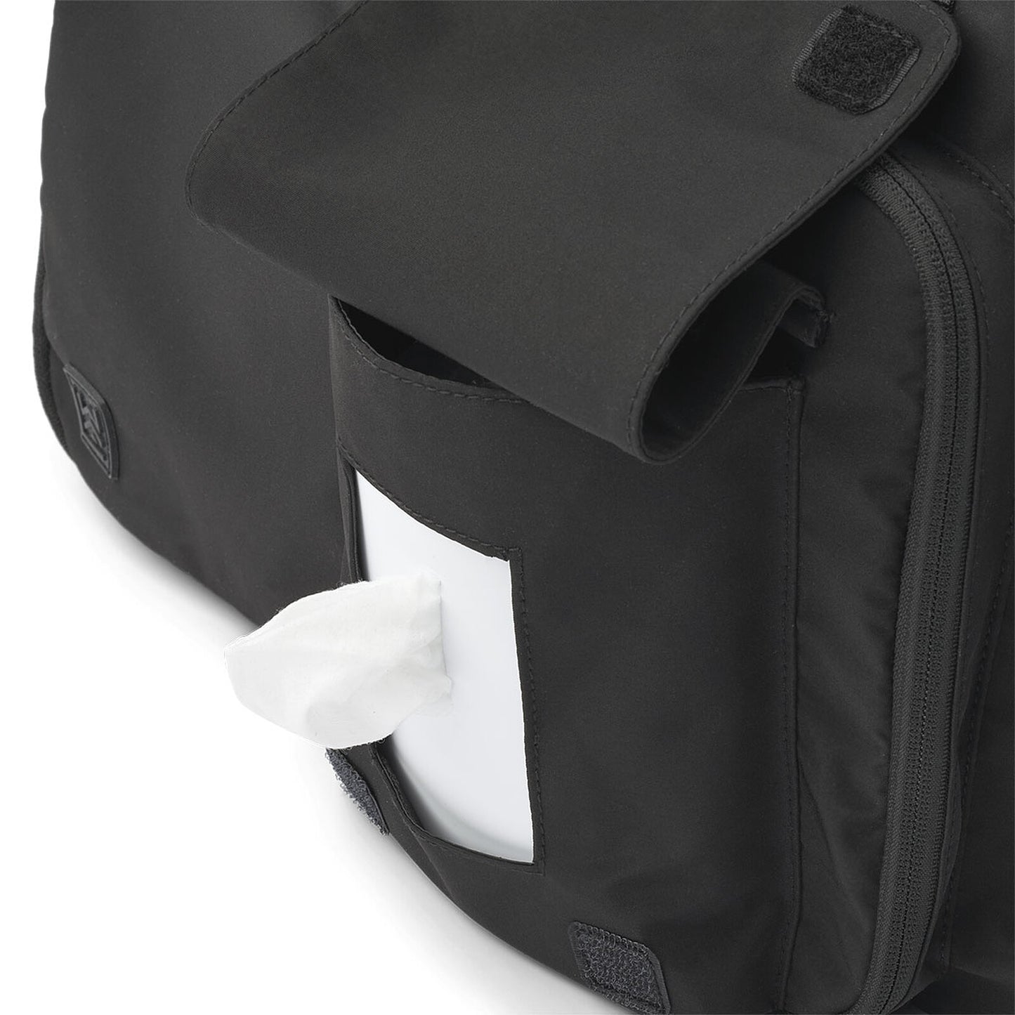 Détails et finitions du sac à langer Liewood Carly Black