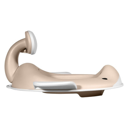Réducteur de toilettes bébé beige avec dossier
