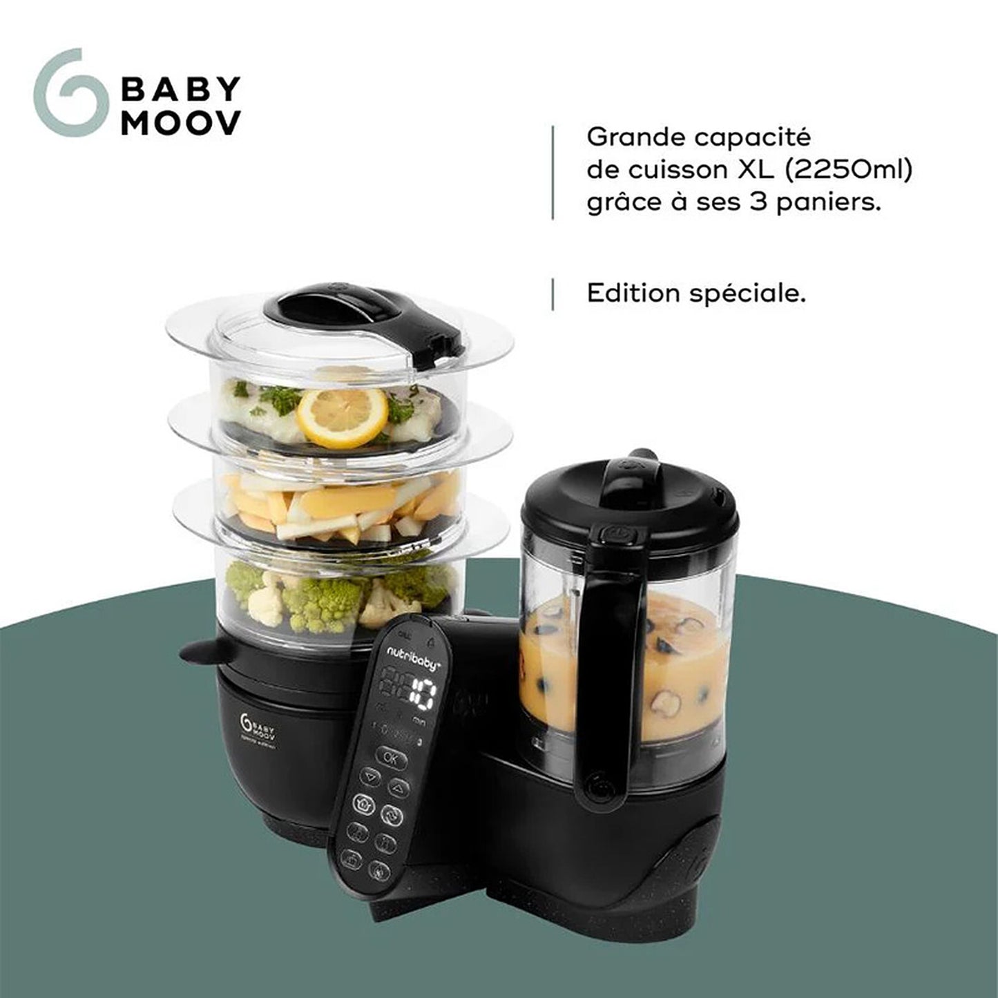 Fonctions du robot cuiseur bébé Babymoov Nutribaby XL pour les repas de bébé