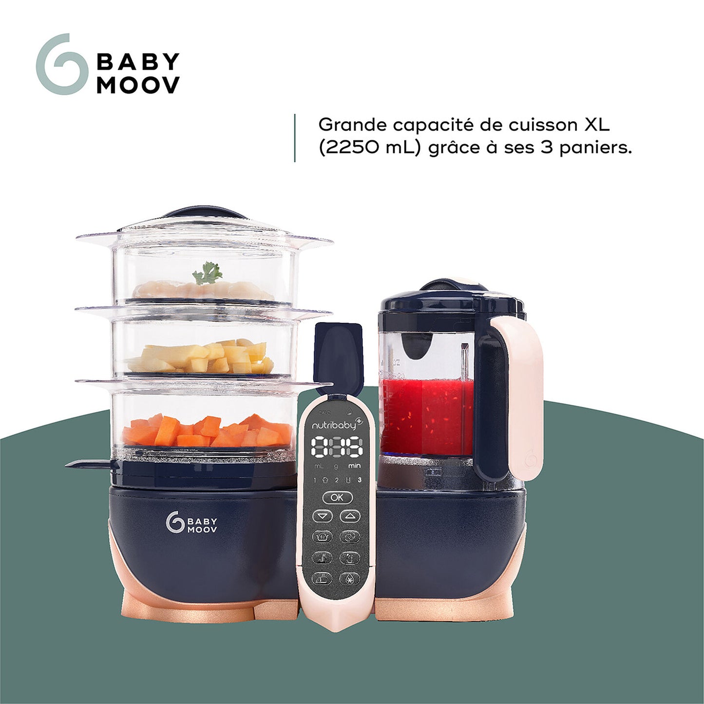 ALT : Préparation facile des repas avec le Babymoov Nutribaby+ XL