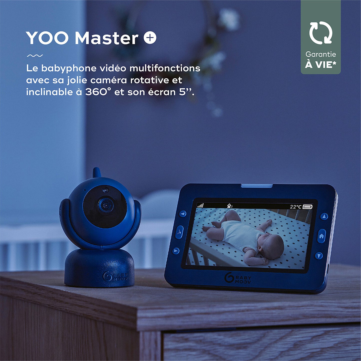 Caméra Babymoov YOO Master+ orientable à 360 degrés