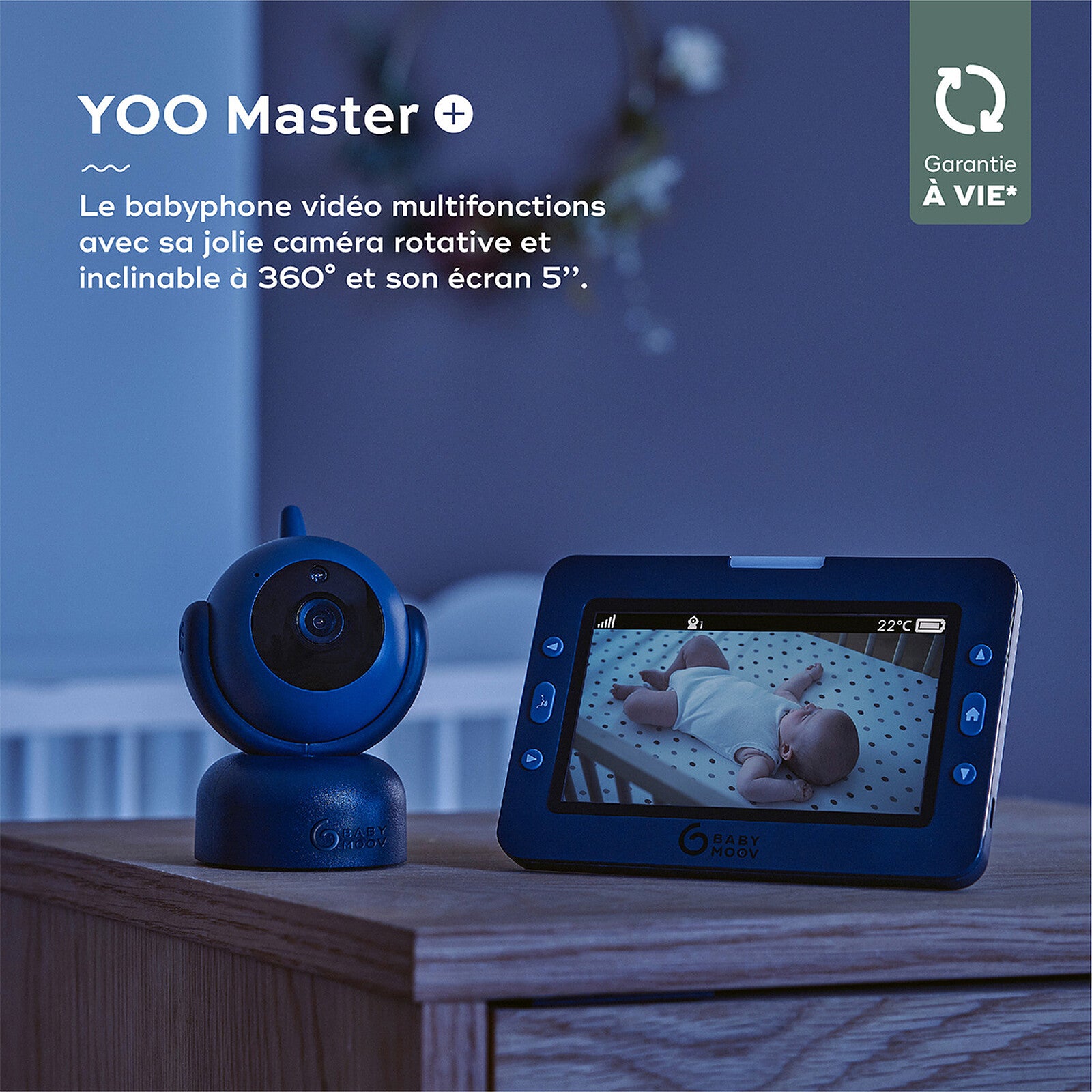 Caméra Babymoov YOO Master+ orientable à 360 degrés