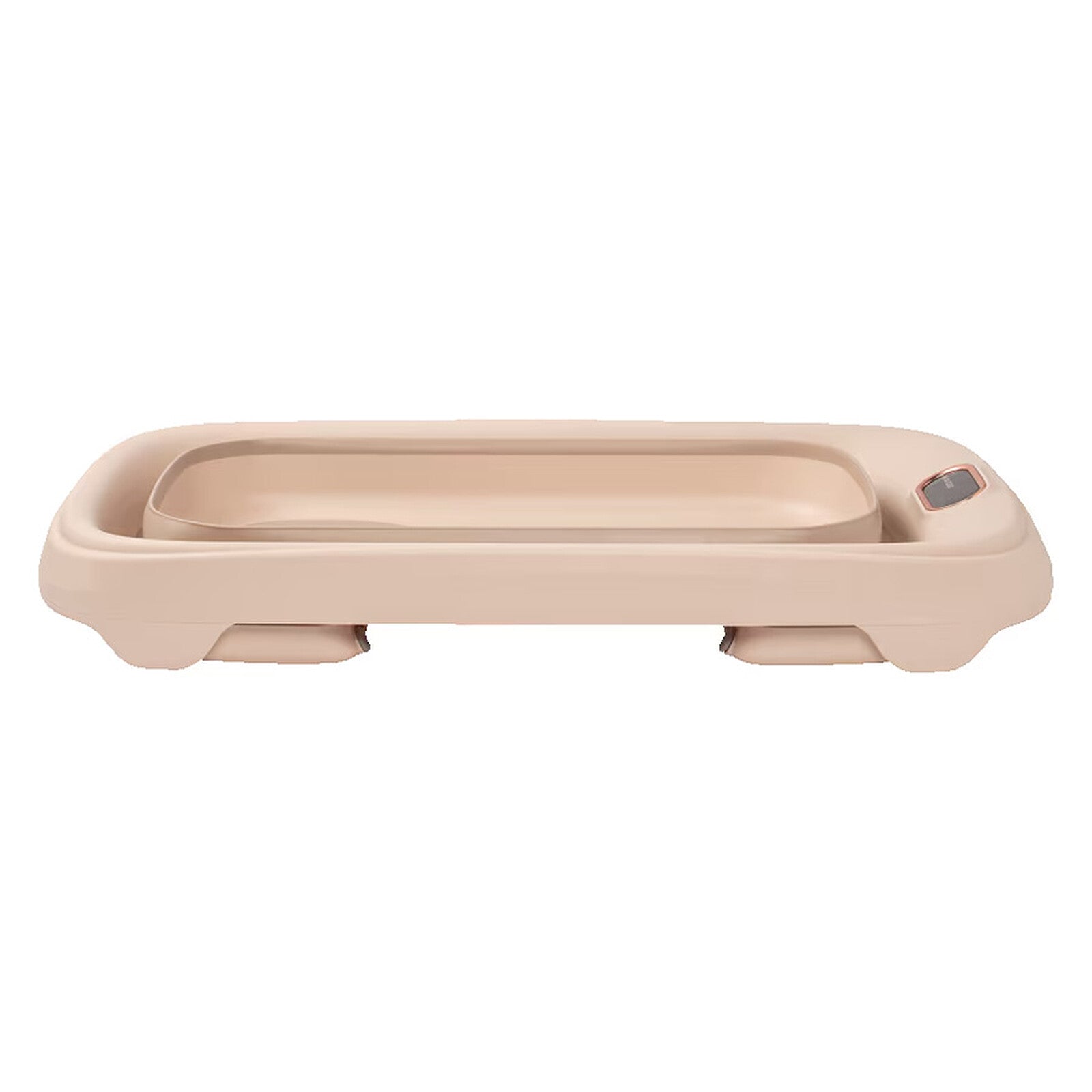 Baignoire Indigo Plus de Maxi-Cosi pliée à plat, vue de dessus, compacte et facile à ranger après utilisation.