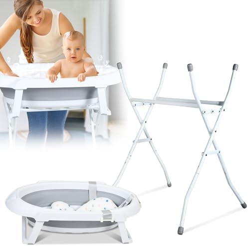 alt="Baignoire pliable bébé Ikodm avec structure et tapis antidérapant" 1