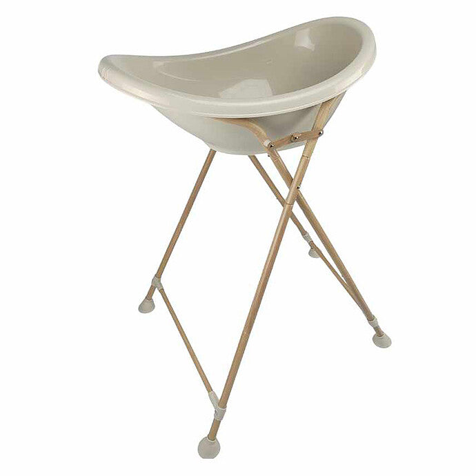 alt="Baignoire bébé Quax Argile avec support réglable vue latérale" 1