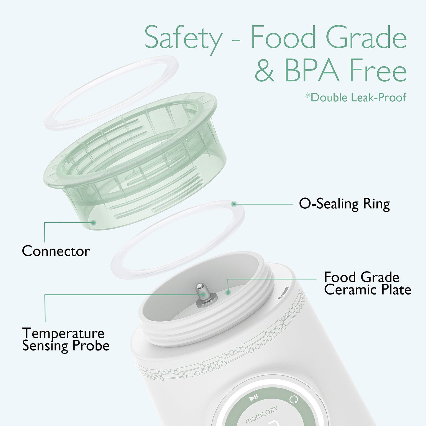 BÉABA Bib’Expresso Night Blue préparant un biberon en 30 secondes.