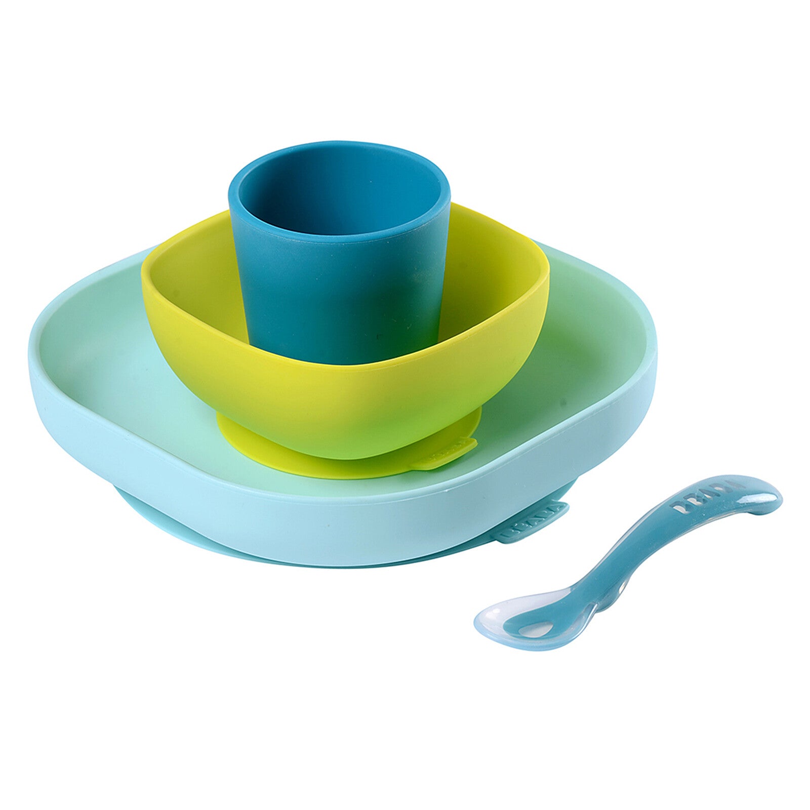 ALT : set vaisselle silicone 4 pieces beaba blue 1