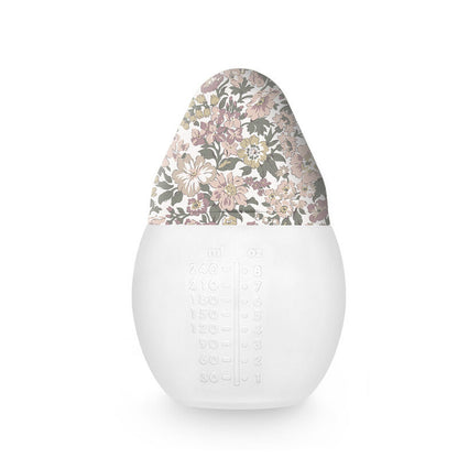 Détail du biberon Elhée BibRond Liberty Honey Dew Pink avec tétine physiologique
