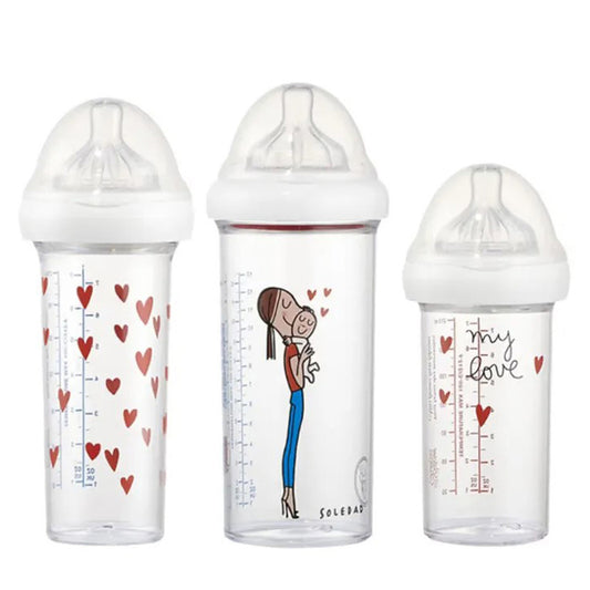 Lot de 3 biberons Le Biberon Français My Love 210 et 360 ml vue de face
