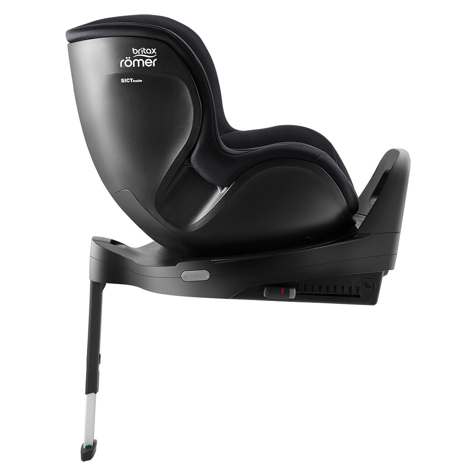 Siège auto Britax Römer DUALFIX PRO Classic i-Size Deep Black – vue latérale sécurisée pour bébé
