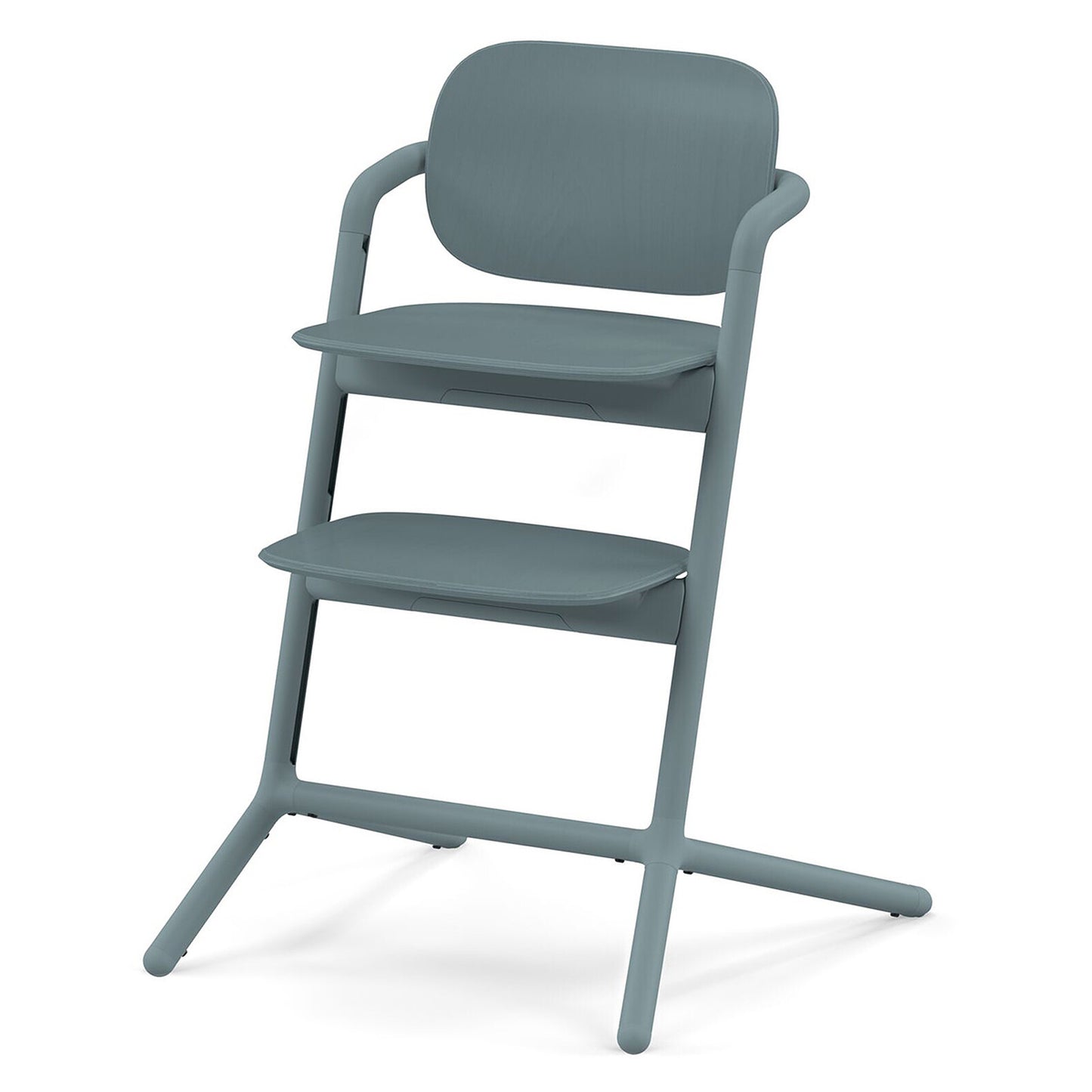 Chaise haute Cybex LEMO 3-en-1 Set Stone Blue équipée du Baby Set confortable pour bébé.