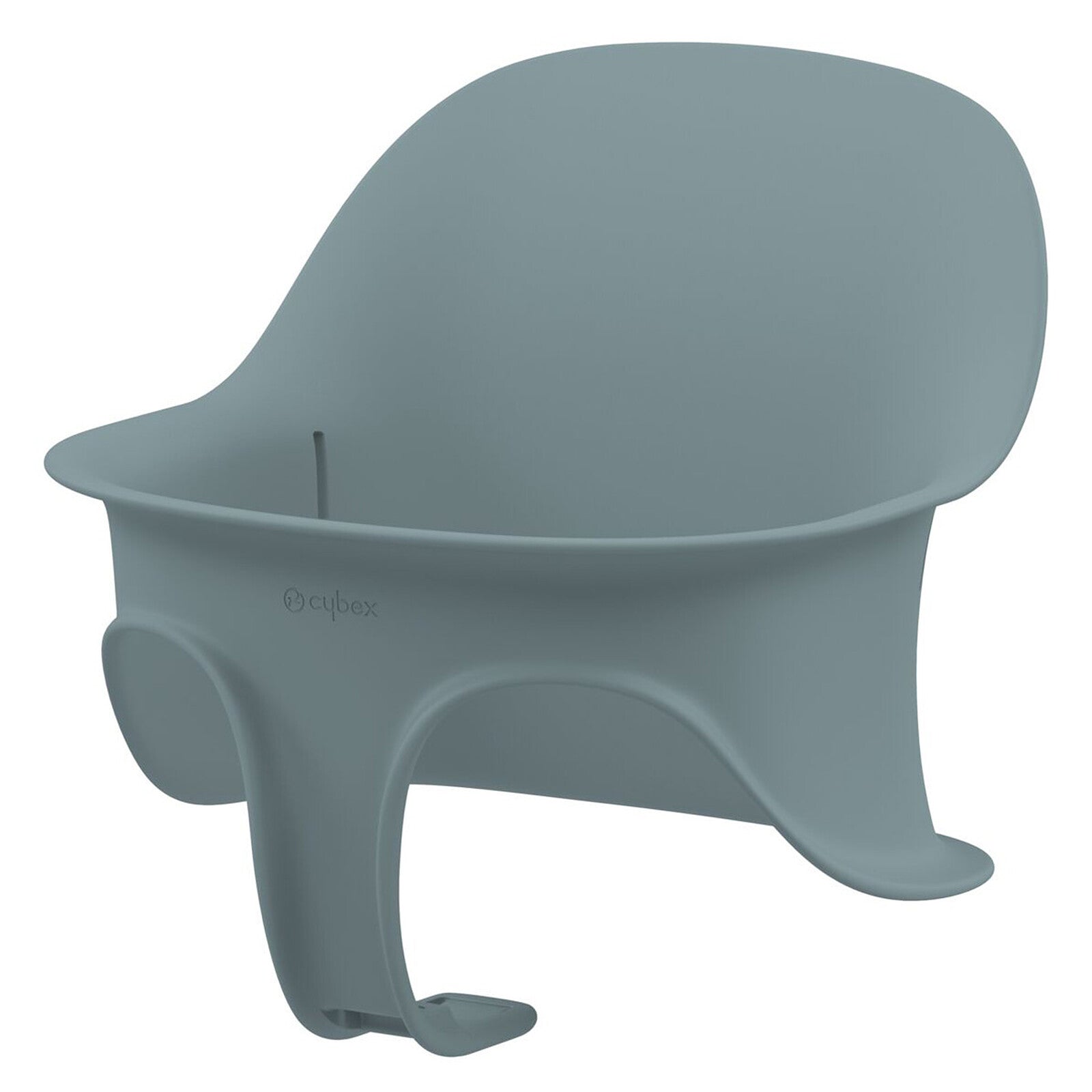 Chaise haute Cybex LEMO 3-en-1 Set Stone Blue avec roulettes arrières, pratique à déplacer.