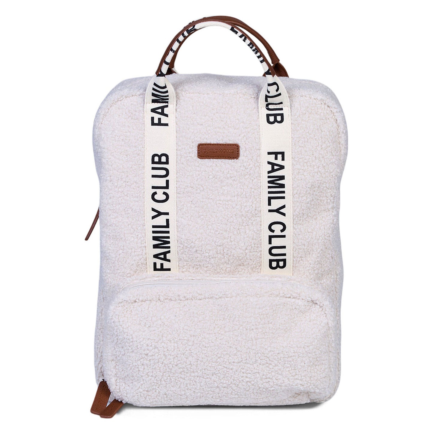 Sac à dos à langer Childhome Family Club Signature Teddy – Off White, vue de face