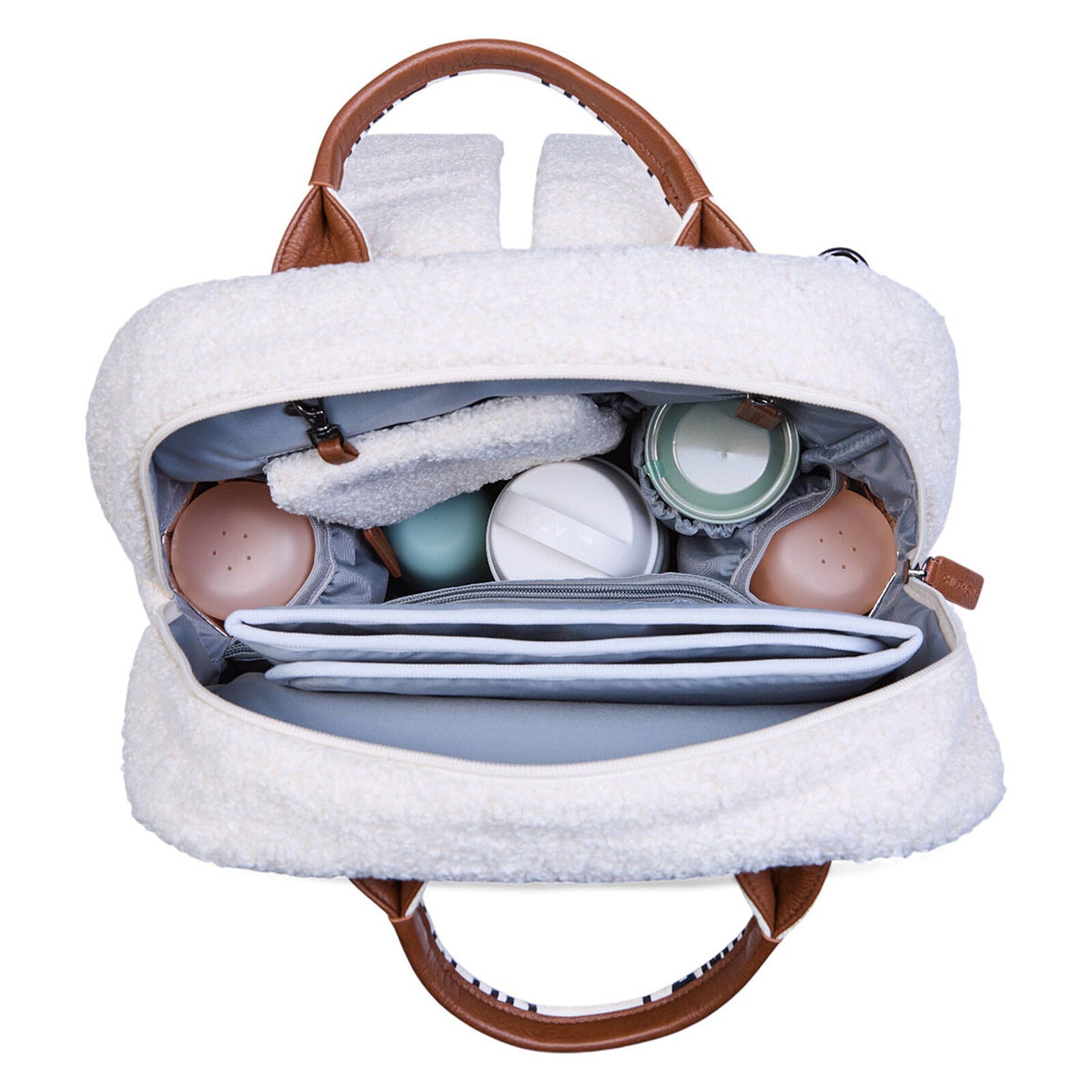 Intérieur du sac à langer Childhome avec poches de rangement