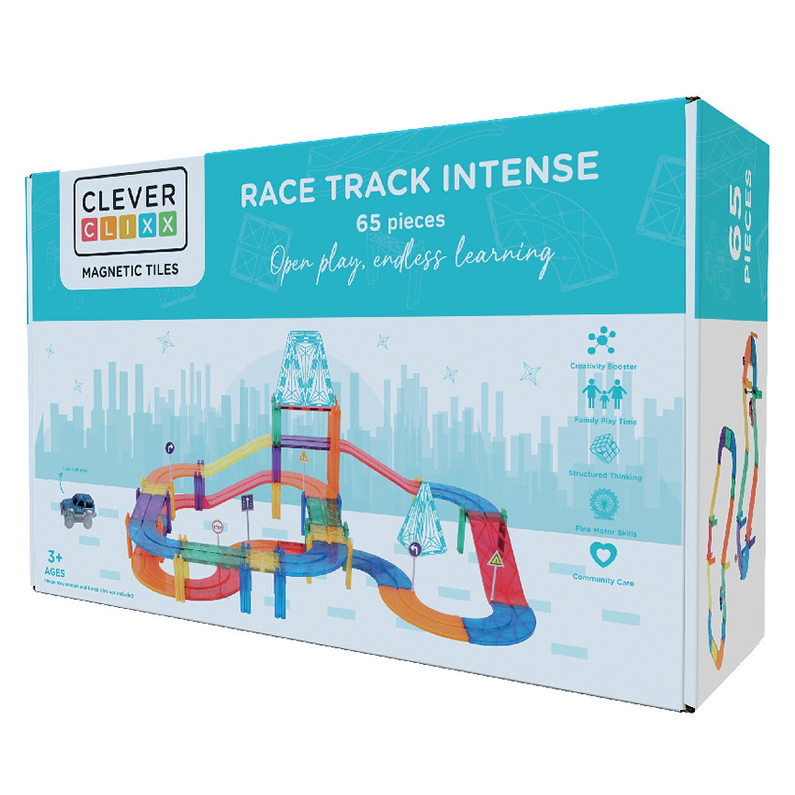 Jeu de construction Cleverclixx Kit Circuit de Couleurs Vives vue de face