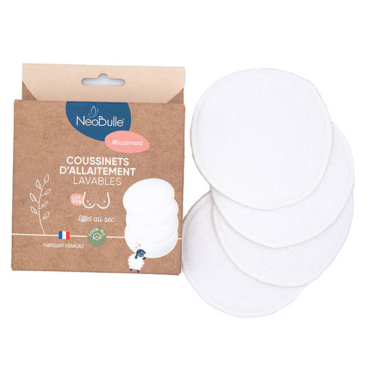 Lot de 4 Coussinets d'Allaitement Lavables - Taille Unique Neobulle