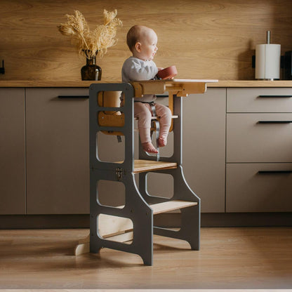 Détails de la tour de cuisine pliable Duck Woodworks
