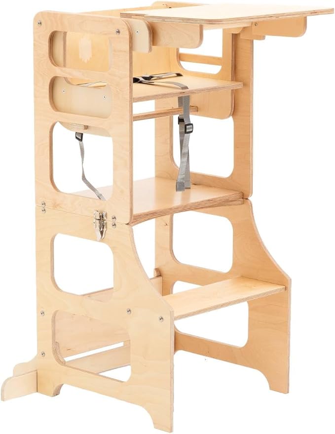 Tour de cuisine pliable en bouleau naturel Duck Woodworks
