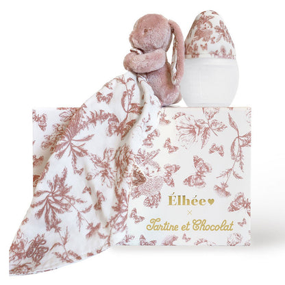 Coffret Elhée avec biberon BibRond 150 ml et doudou Augustin le Lapin
