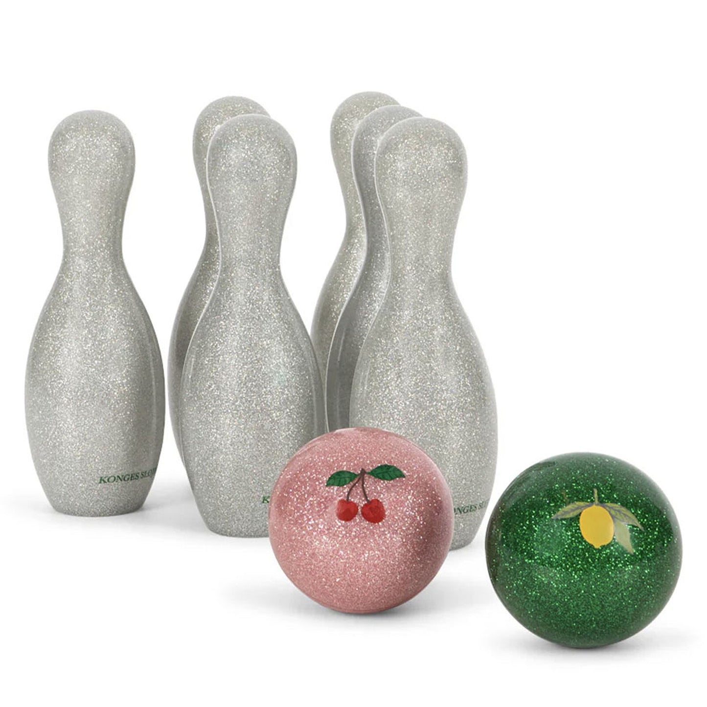 Jeu de bowling pailleté Konges Sløjd pour enfants, idéal pour développer la coordination et s’amuser en famille