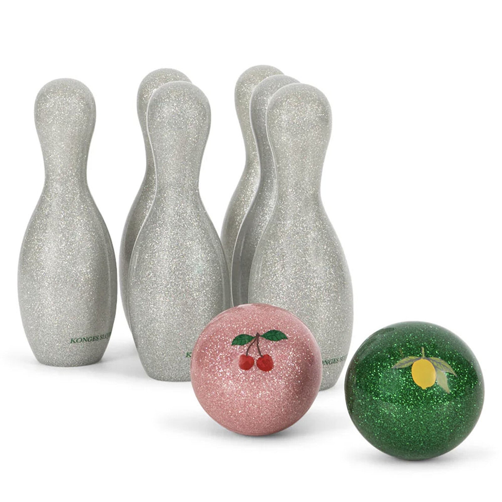 Jeu de bowling pailleté Konges Sløjd pour enfants, idéal pour développer la coordination et s’amuser en famille