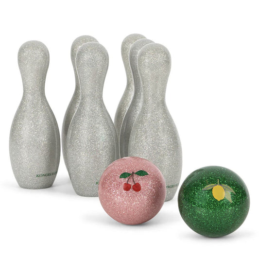 Jeu de bowling pailleté Konges Sløjd pour enfants, idéal pour développer la coordination et s’amuser en famille