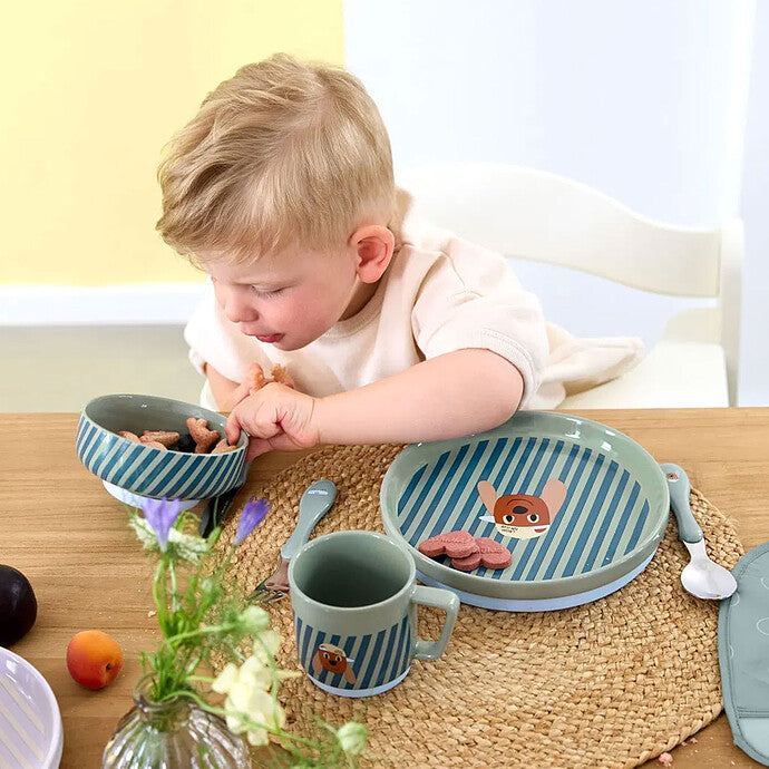 assiette porcelaine bebe tiny team chien lassig 2