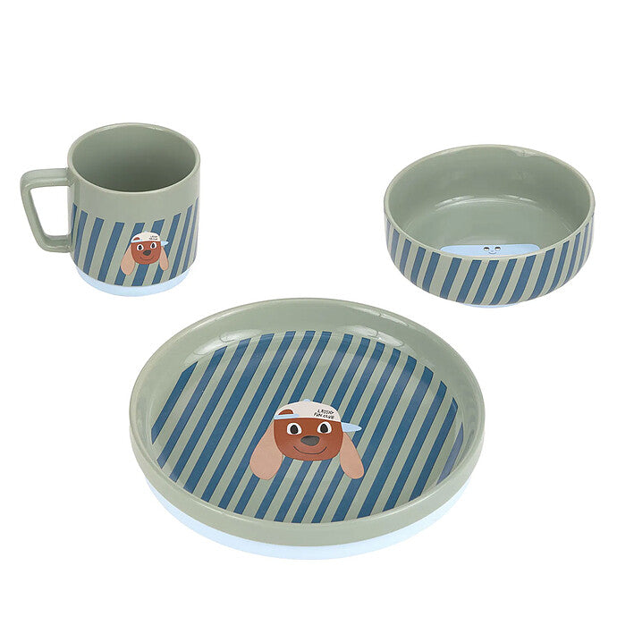 coffret repas porcelaine 3 pieces tiny team chien lassig 1
