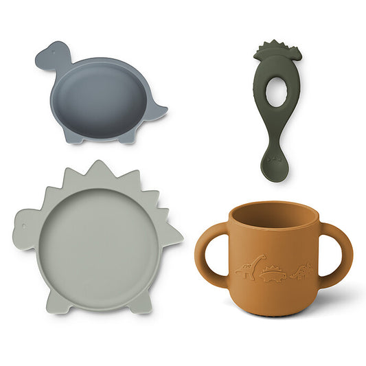 alt="Assiette bébé Liewood Arlo Dusty Aqua Multi Mix antidérapante en silicone" 1