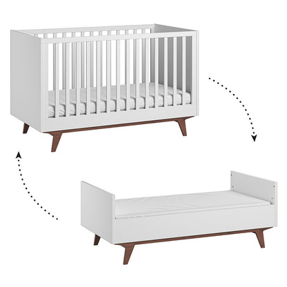 Lit Vox Mid II Noyer évolutif 70x140 cm transformable en lit junior