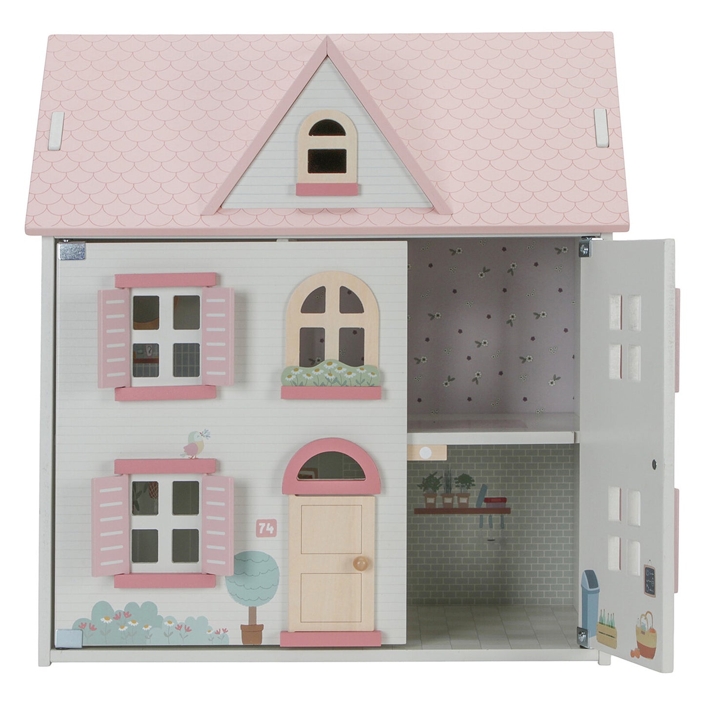 Maison de poupée Little Dutch ouverte avec intérieur détaillé
