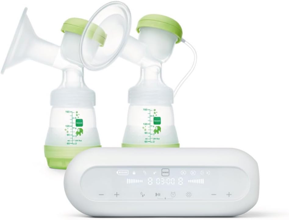 Tire-lait MAM 2 en 1 électrique et manuel avec coupe en silicone souple