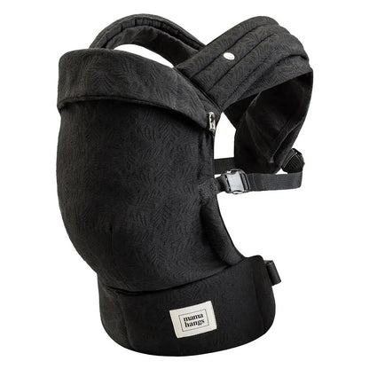  ALT : Porte-bébé MAMA HANGS Carry & Bloom Palm Noir – portage ventral et dorsal dès la