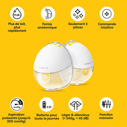Accessoires inclus du tire-lait électrique Medela Motion pour extraction du lait