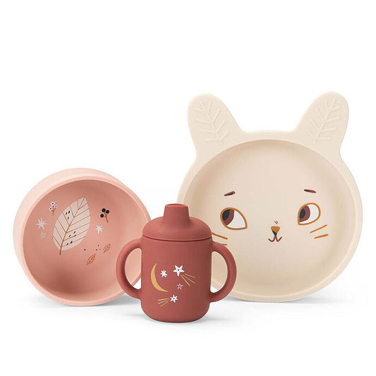 set vaisselle silicone 3 pieces moulin roty trois petits lapins 1