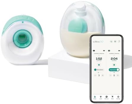 Willow Go Tire-lait mains libres – Tire-lait portable – Portable, électrique, sans fil, et 9 niveaux de puissance d'aspiration de qualité hospitalière – Essentiels post-partum – Double tire-lait|B0B2SK47X6