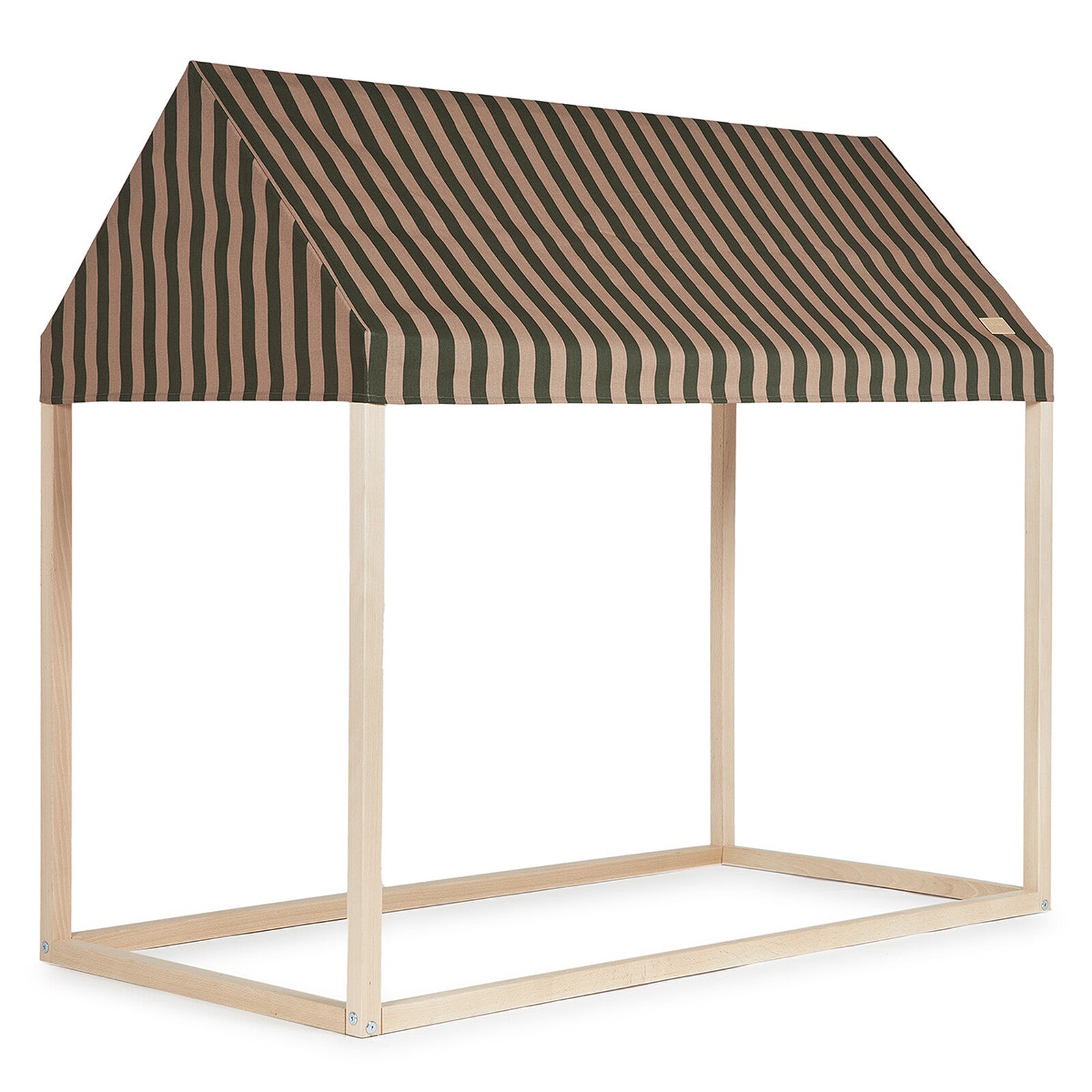 ALT : Cabane Majestic Green Taupe Stripes Nobodinoz vue principale
