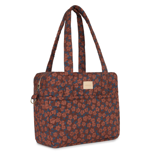 Sac à langer Nobodinoz Hyde Park Maroon Poppies vue de face