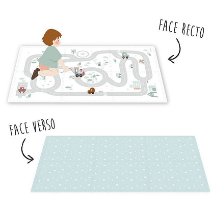 Tapis de jeux bébé Play and Go Tiloo roadmap réversible