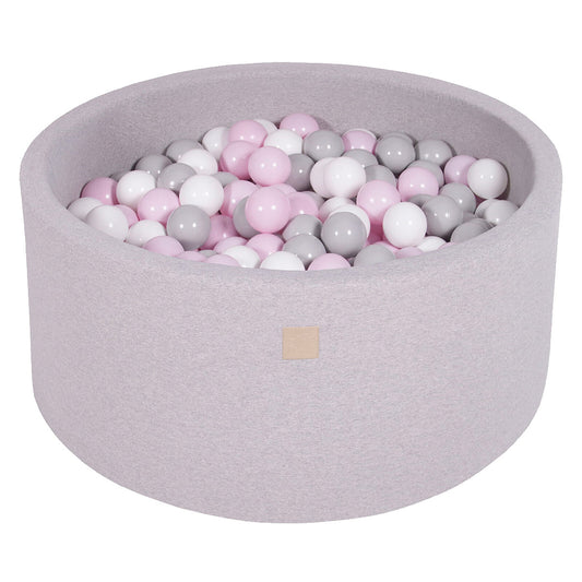 Piscine à balles ronde MeowBaby rose blanc gris avec 300 balles
