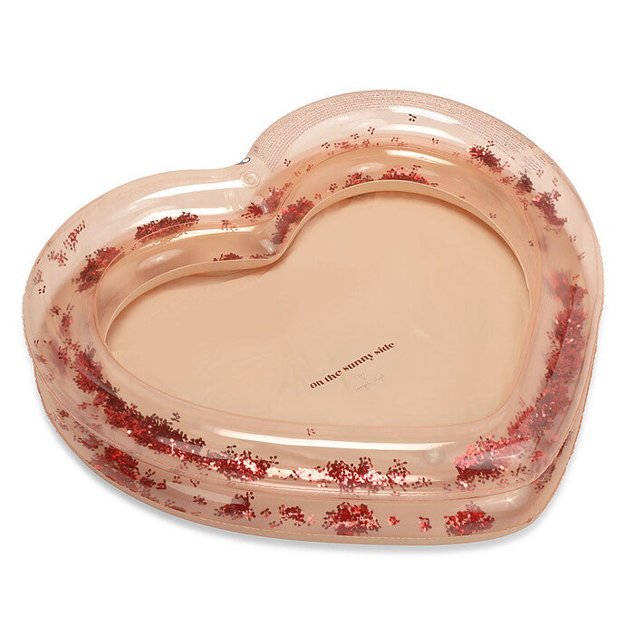Piscine cœur blush transparent Konges Sløjd rose poudré pour enfants dès 1 an