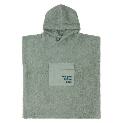 Poncho Surf en Terry Vert - 3/6 Ans LÄSSIG