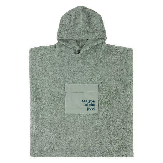 Poncho Surf en Terry Vert - 3/6 Ans LÄSSIG