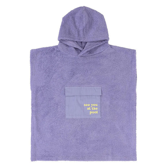 Poncho Surf en Terry Violet - 3/6 Ans LÄSSIG
