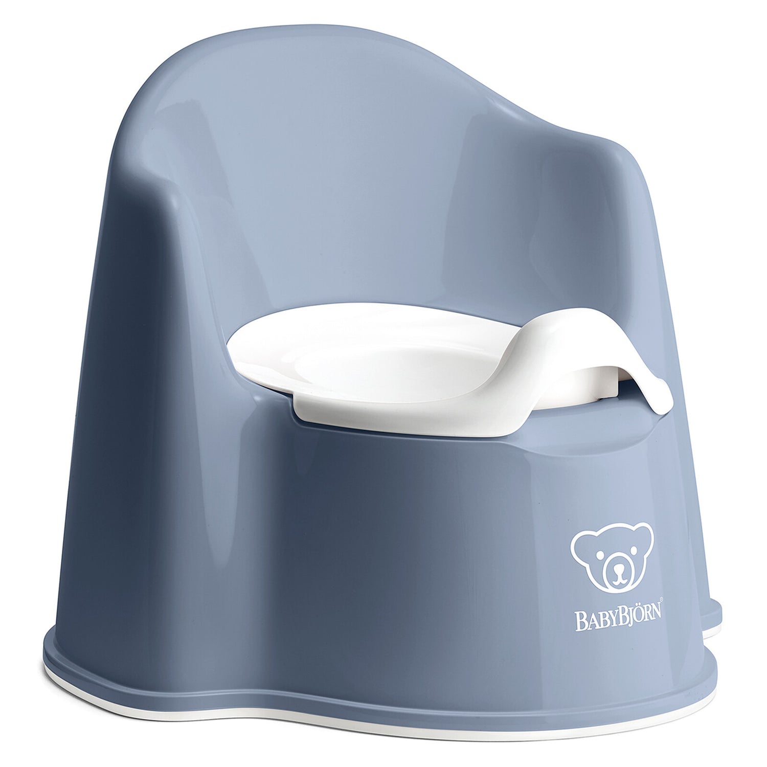 Pot Fauteuil BabyBjörn Bleu Profond & Blanc – vue générale  