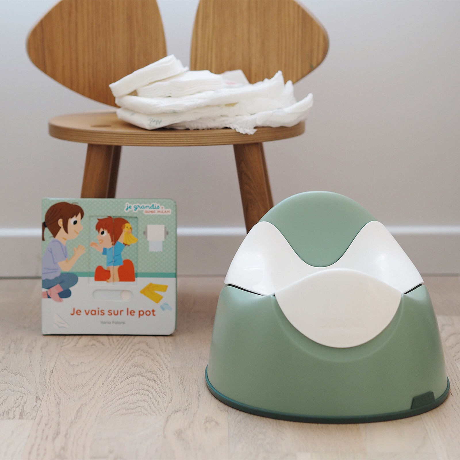 Pot BÉABA ergonomique Sage Green – cuvette amovible facile à nettoyer