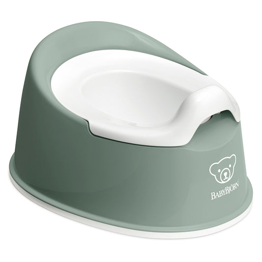 Pot bébé BabyBjörn Pot Smart vert profond et blanc – pot toilette ergonomique stable
