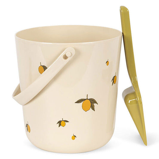 Seau et pelle plage bebe Konges Slojd lemon